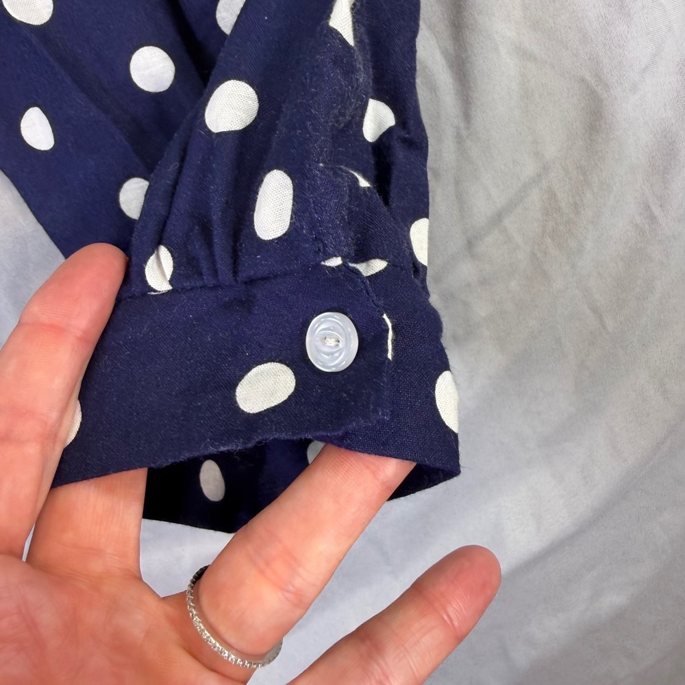 Vintage Helen's Navy Polka Dot Jumpsuit Kids Puff Balloon Sleeve USA 80s Retro - Picture 3 of 9